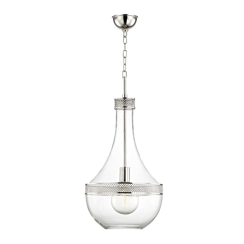 Hagen One Light Pendant in Polished Nickel - available from The Lighting Shoppe, trusted by Canadian homeowners