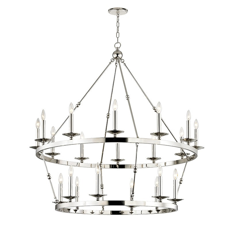 Allendale 20 Light Chandelier in Polished Nickel - available from The Lighting Shoppe, trusted by Canadian homeowners