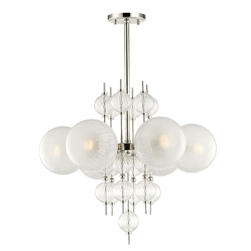 Calypso Six Light Chandelier in Polished Nickel - available from The Lighting Shoppe, trusted by Canadian homeowners