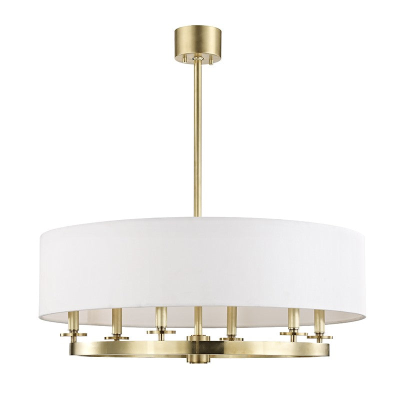 Durham Six Light Chandelier in Aged Brass - available from The Lighting Shoppe, trusted by Canadian homeowners