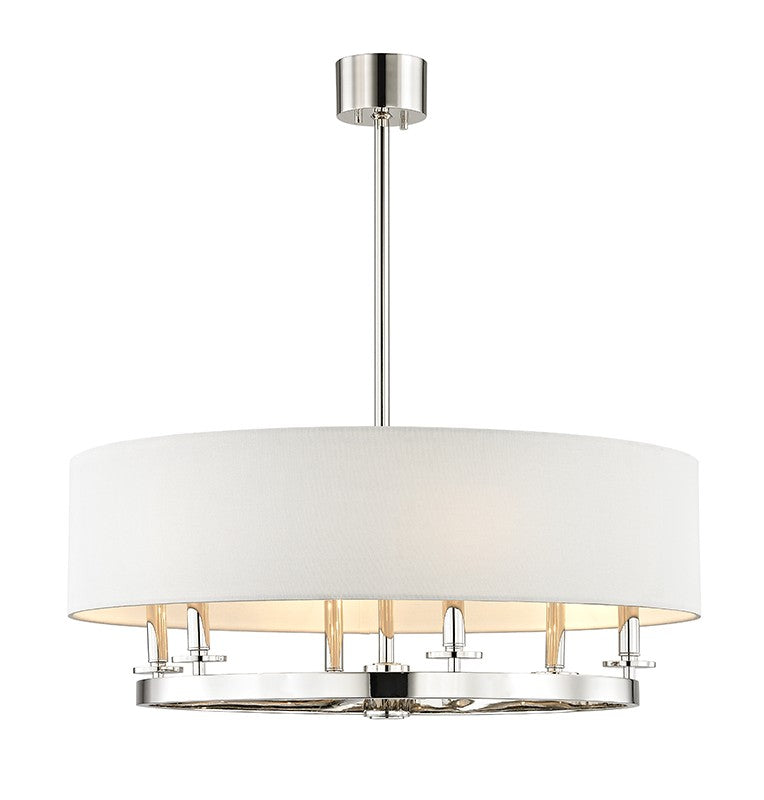 Durham Six Light Chandelier in Polished Nickel - available from The Lighting Shoppe, trusted by Canadian homeowners