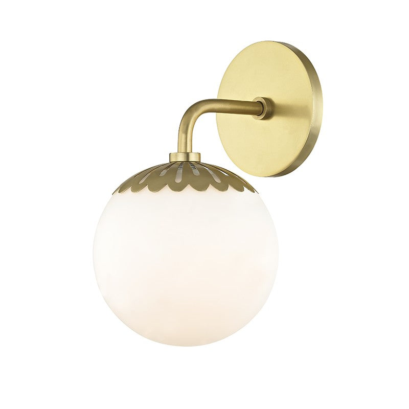 Paige One Light Bath and Vanity in Aged Brass - available from The Lighting Shoppe, trusted by Canadian homeowners