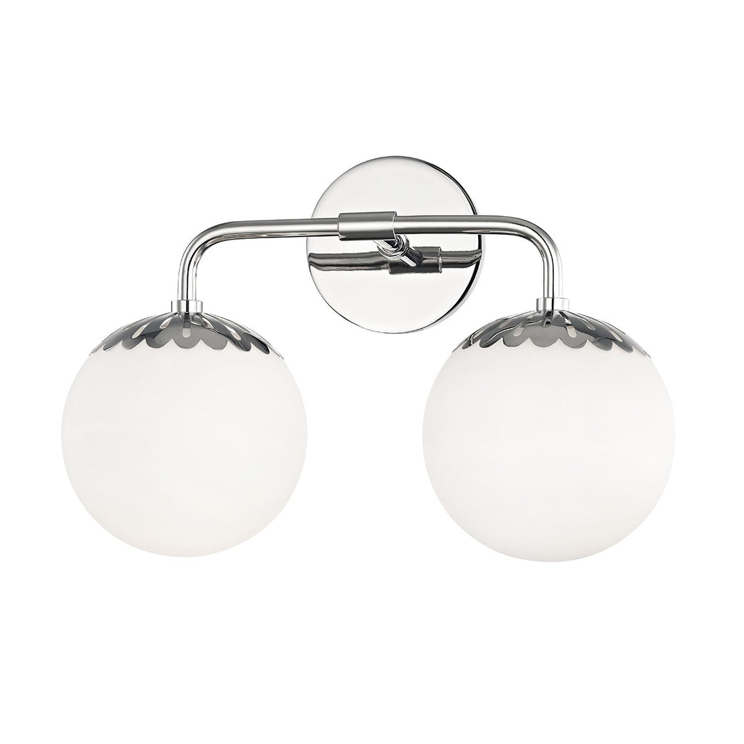 Paige Two Light Bath and Vanity in Polished Nickel - available from The Lighting Shoppe, trusted by Canadian homeowners