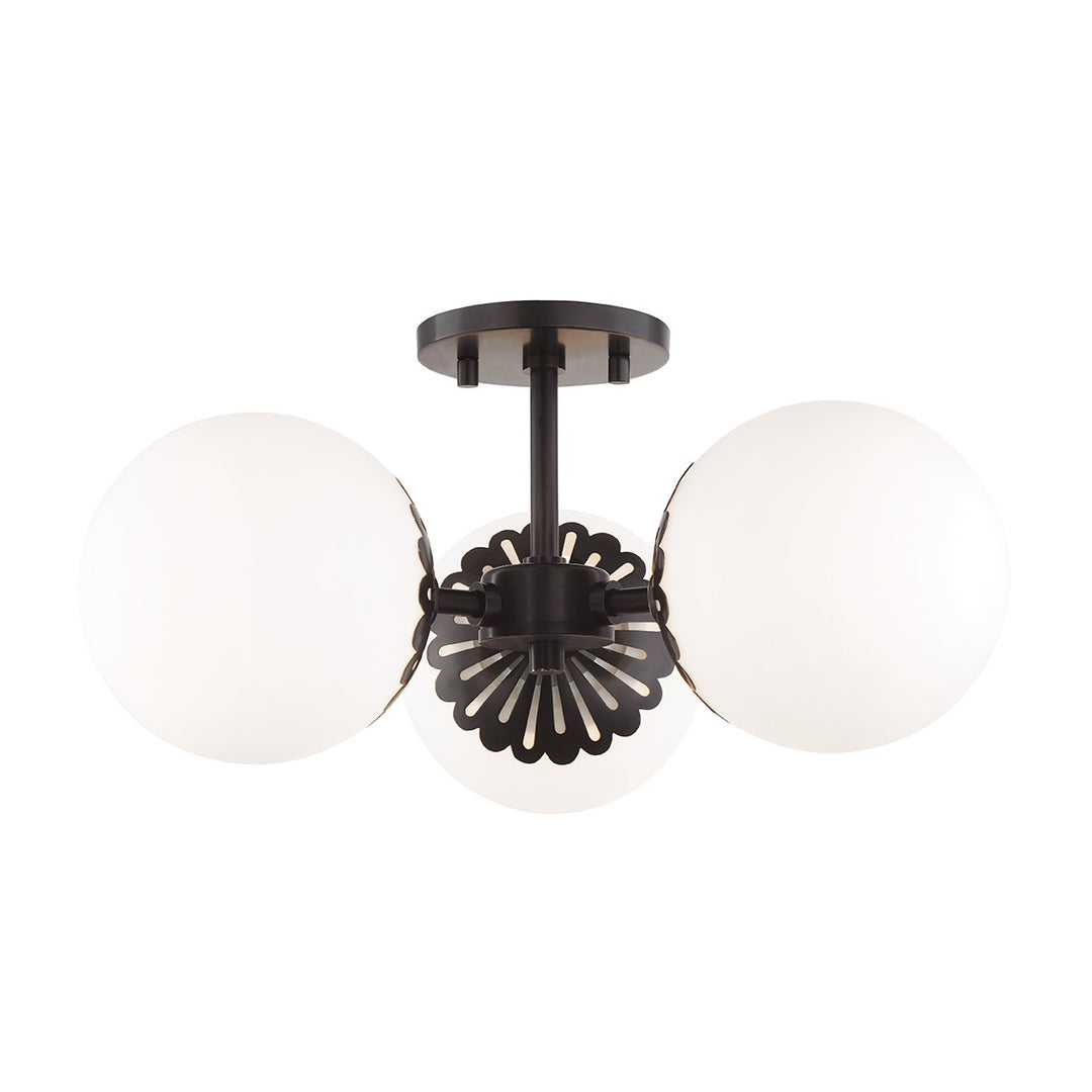 Paige Three Light Semi Flush Mount in Old Bronze - available from The Lighting Shoppe, trusted by Canadian homeowners