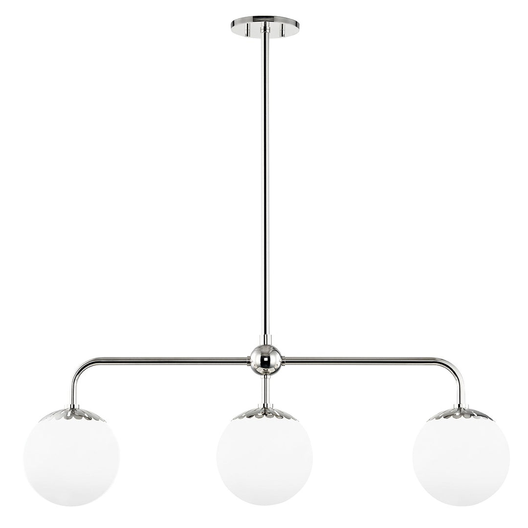 Paige Three Light Linear in Polished Nickel - available from The Lighting Shoppe, trusted by Canadian homeowners