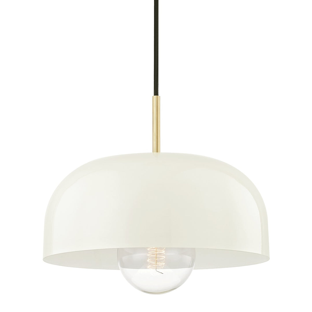 Avery One Light Pendant in Aged Brass/Cream - available from The Lighting Shoppe, trusted by Canadian homeowners
