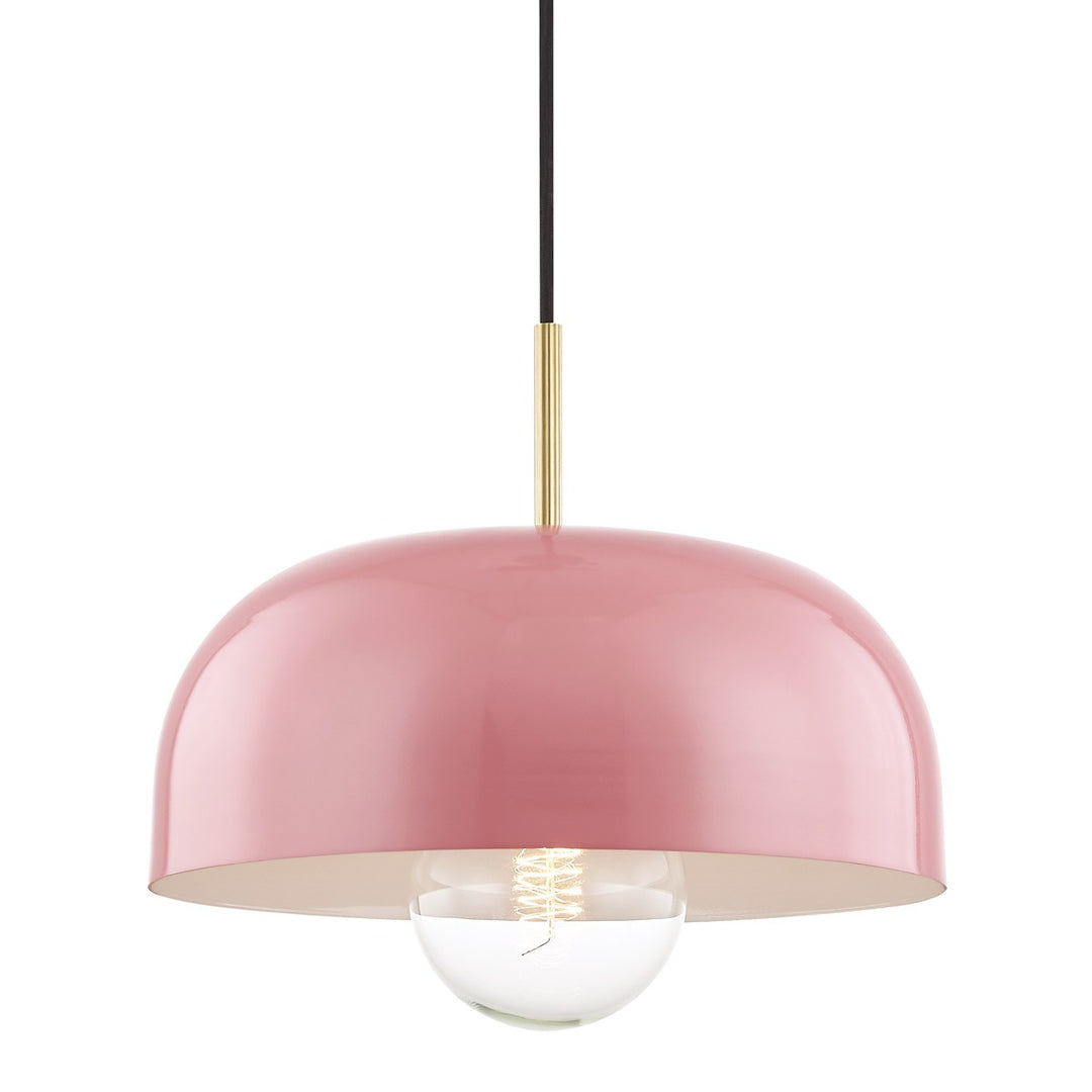 Avery One Light Pendant in Aged Brass/Pink - available from The Lighting Shoppe, trusted by Canadian homeowners