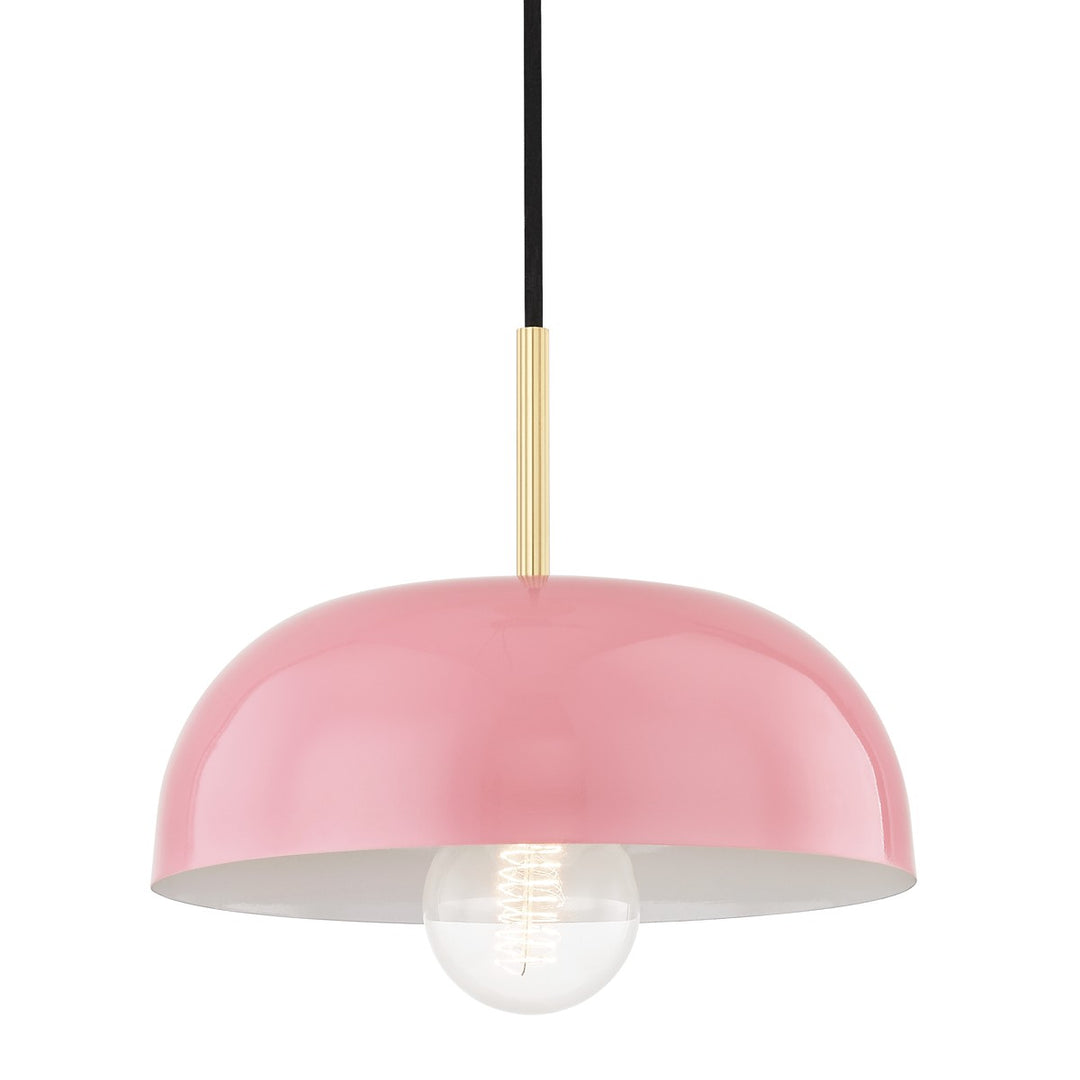 Avery One Light Pendant in Aged Brass/Pink - available from The Lighting Shoppe, trusted by Canadian homeowners