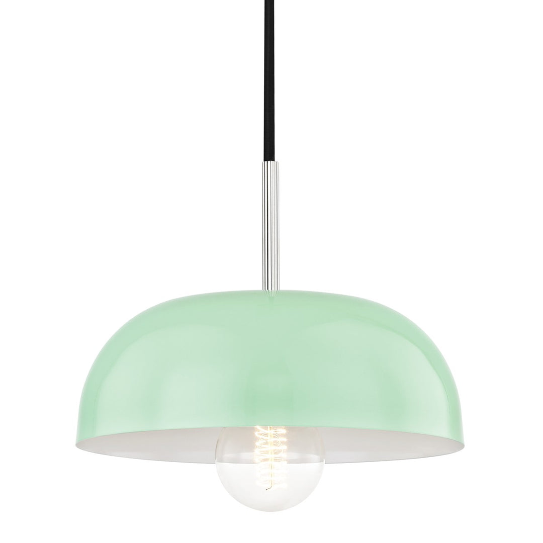 Avery One Light Pendant in Polished Nickel/Mint - available from The Lighting Shoppe, trusted by Canadian homeowners