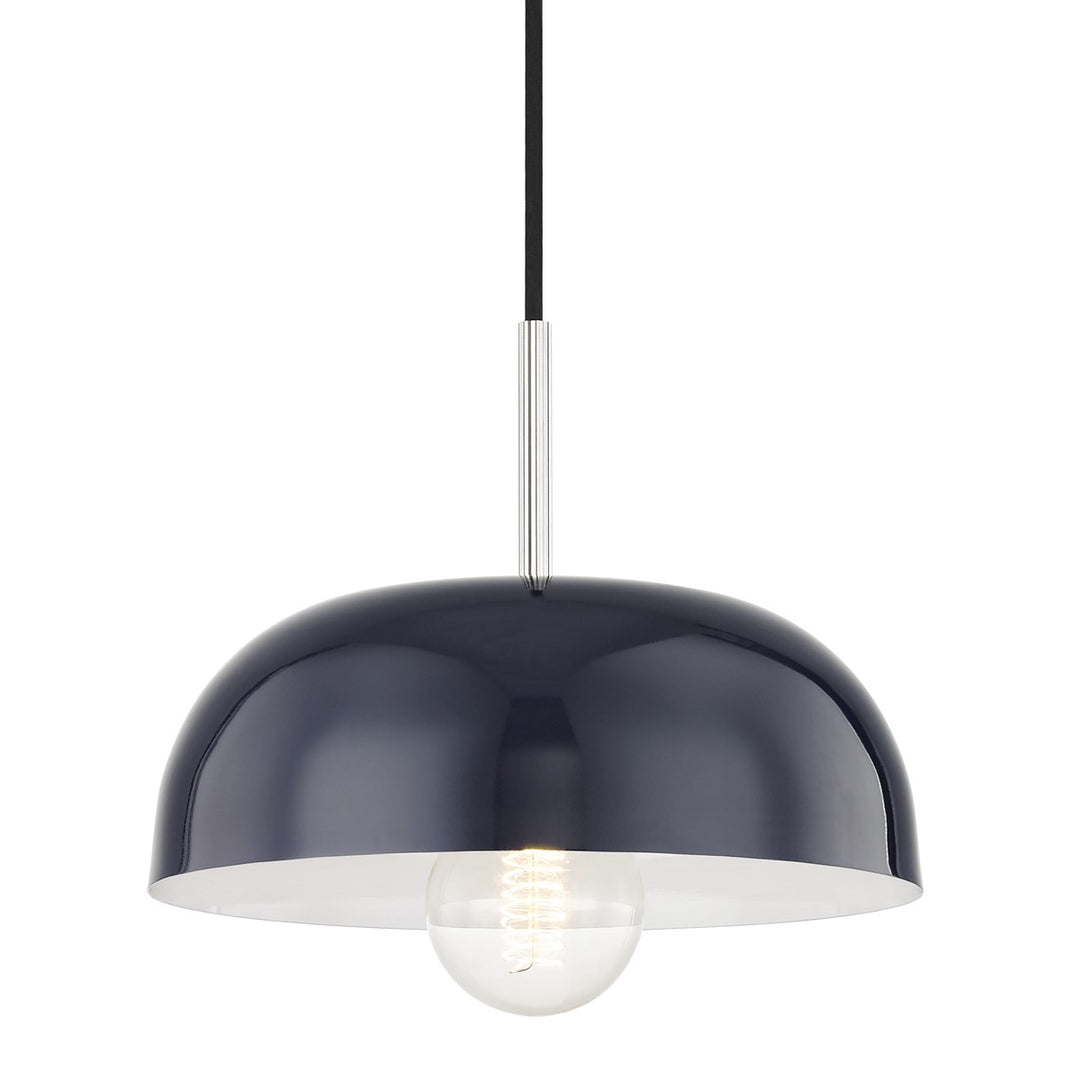 Avery One Light Pendant in Polished Nickel/Navy - available from The Lighting Shoppe, trusted by Canadian homeowners