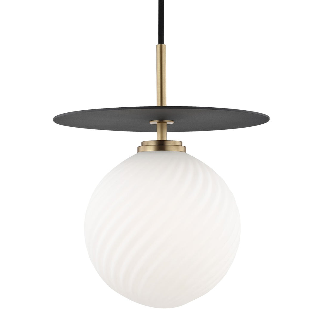 Ellis LED Pendant in Aged Brass/Black - available from The Lighting Shoppe, trusted by Canadian homeowners