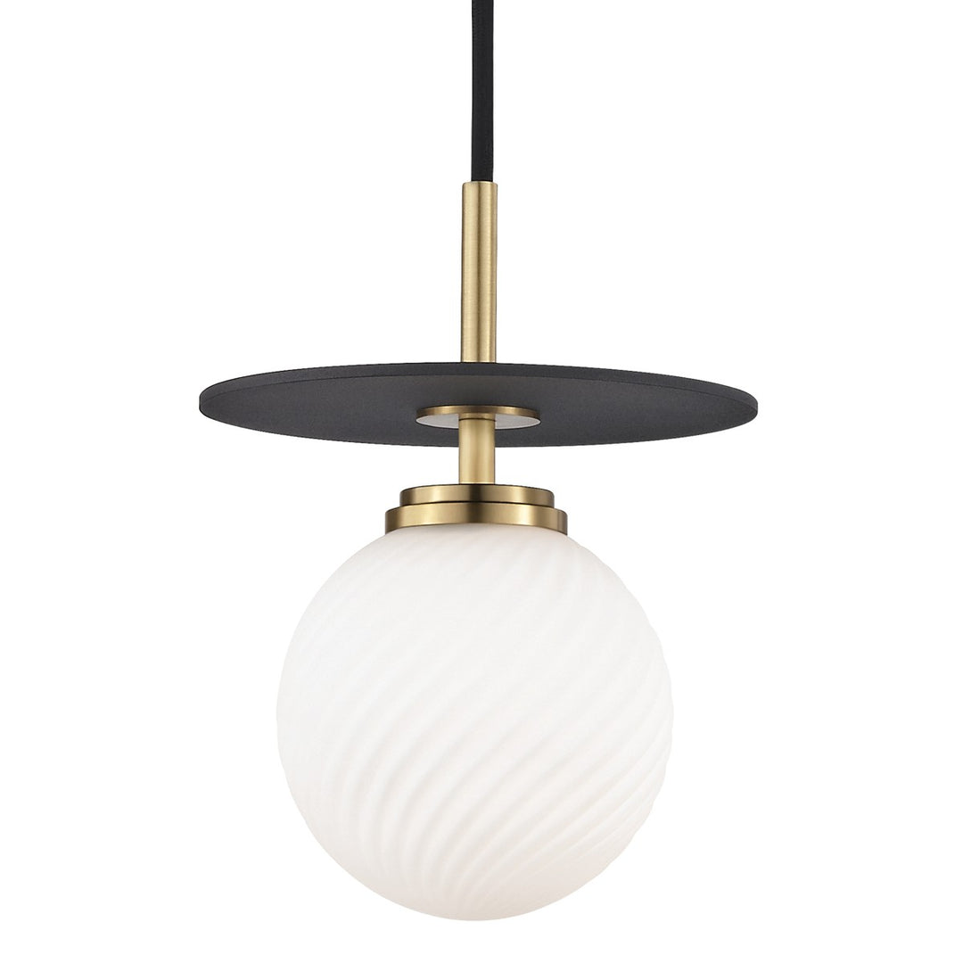 Ellis LED Pendant in Aged Brass/Black - available from The Lighting Shoppe, trusted by Canadian homeowners