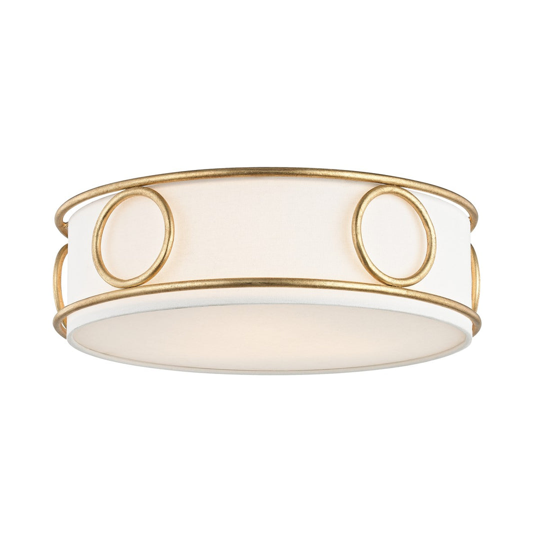 Jade Three Light Flush Mount in Gold Leaf - available from The Lighting Shoppe, trusted by Canadian homeowners