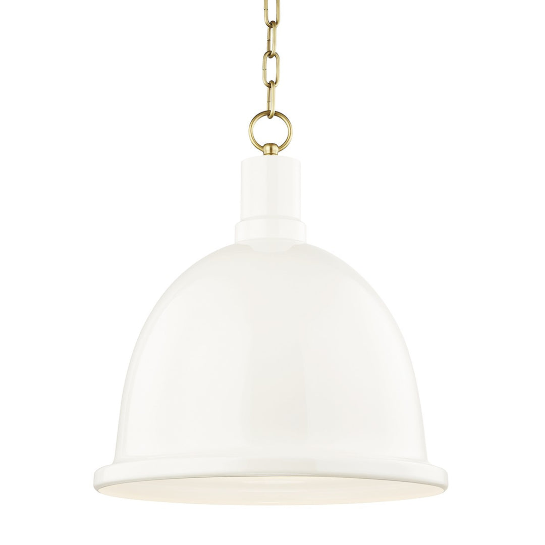 Blair One Light Pendant in Aged Brass/Cream - available from The Lighting Shoppe, trusted by Canadian homeowners
