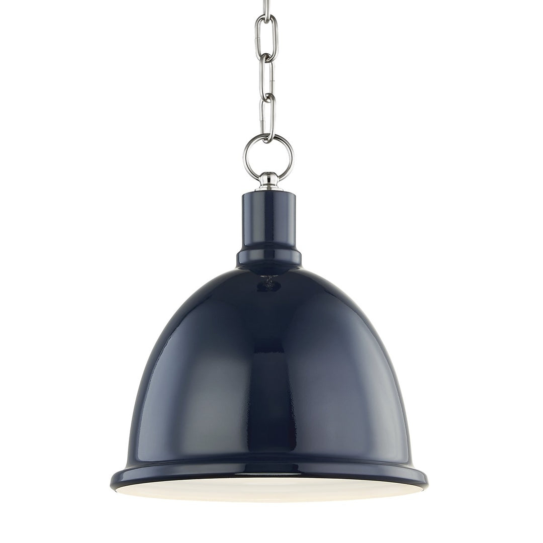 Blair One Light Pendant in Polished Nickel/Navy - available from The Lighting Shoppe, trusted by Canadian homeowners