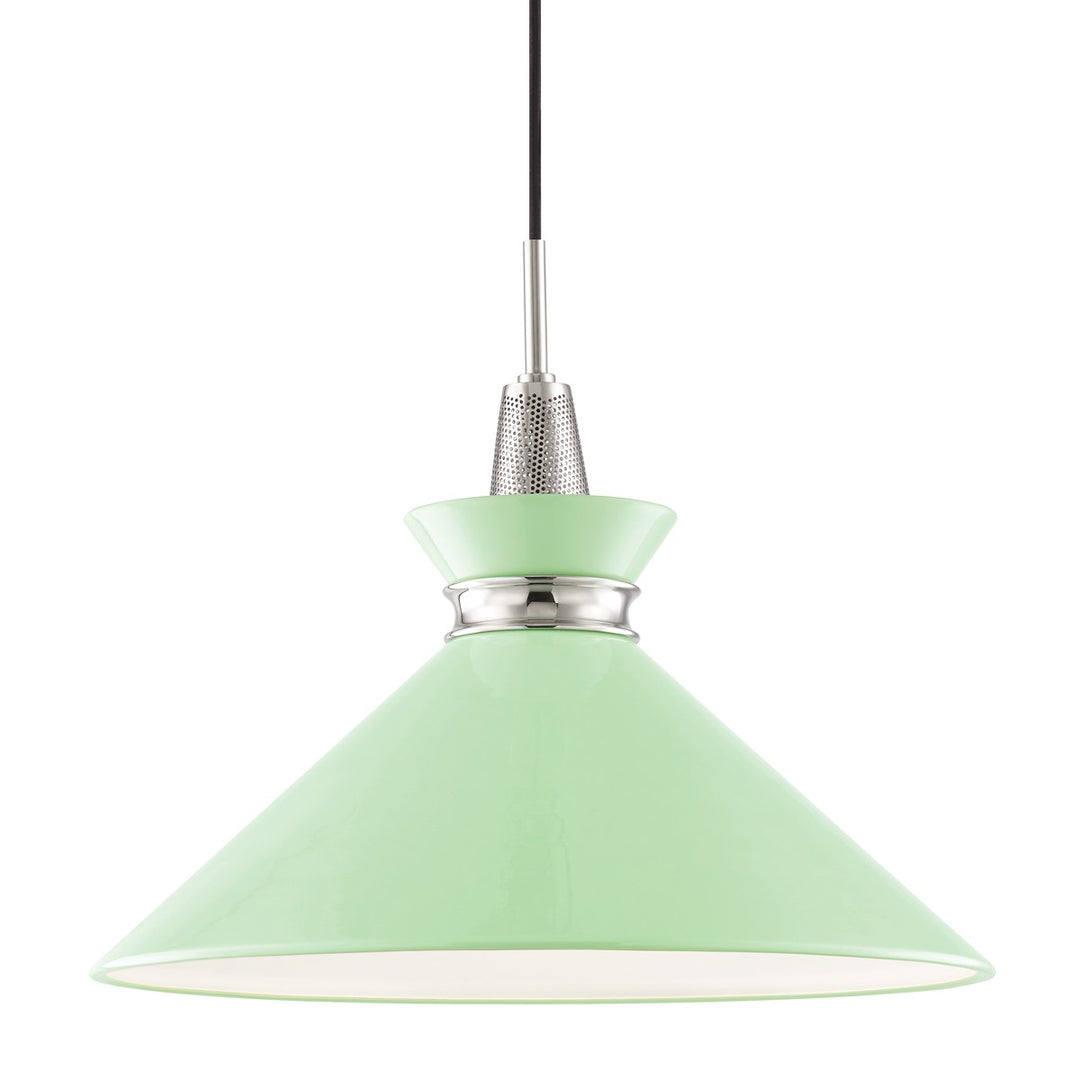 Kiki One Light Pendant in Polished Nickel/Mint - available from The Lighting Shoppe, trusted by Canadian homeowners