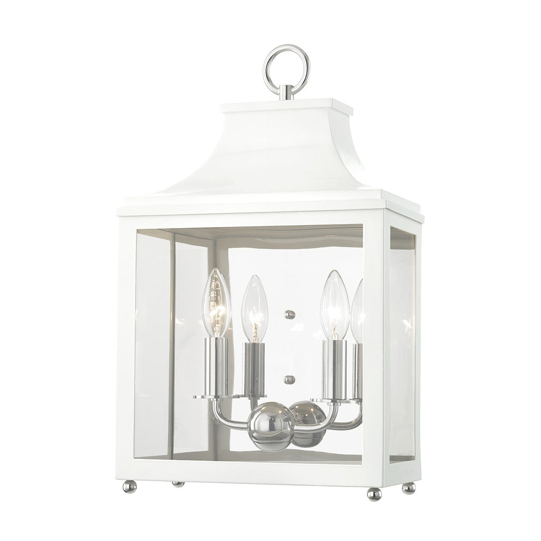 Leigh Two Light Wall Sconce in Polished Nickel/White - available from The Lighting Shoppe, trusted by Canadian homeowners