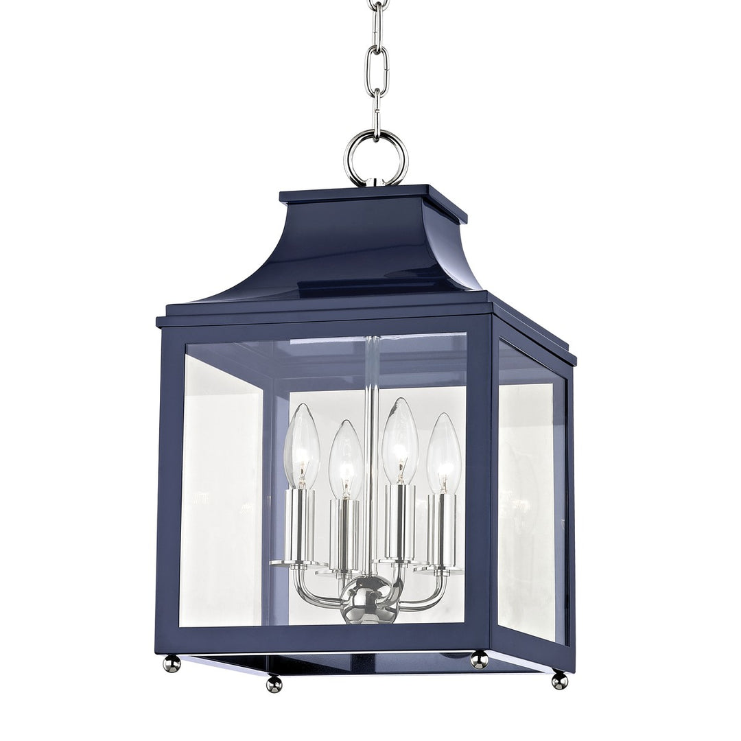 Leigh Four Light Lantern in Polished Nickel/Navy - available from The Lighting Shoppe, trusted by Canadian homeowners