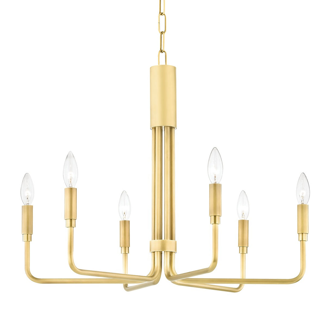 Brigitte Six Light Chandelier in Aged Brass - available from The Lighting Shoppe, trusted by Canadian homeowners