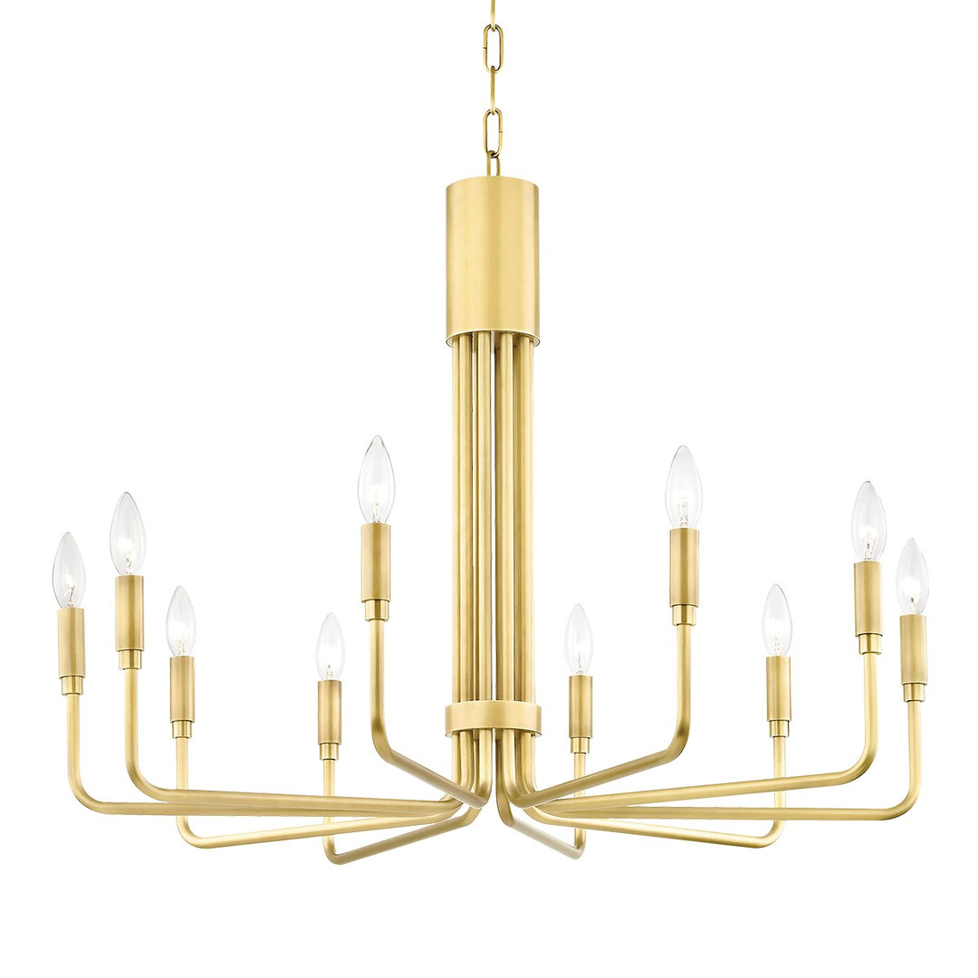 Brigitte Ten Light Chandelier in Aged Brass - available from The Lighting Shoppe, trusted by Canadian homeowners