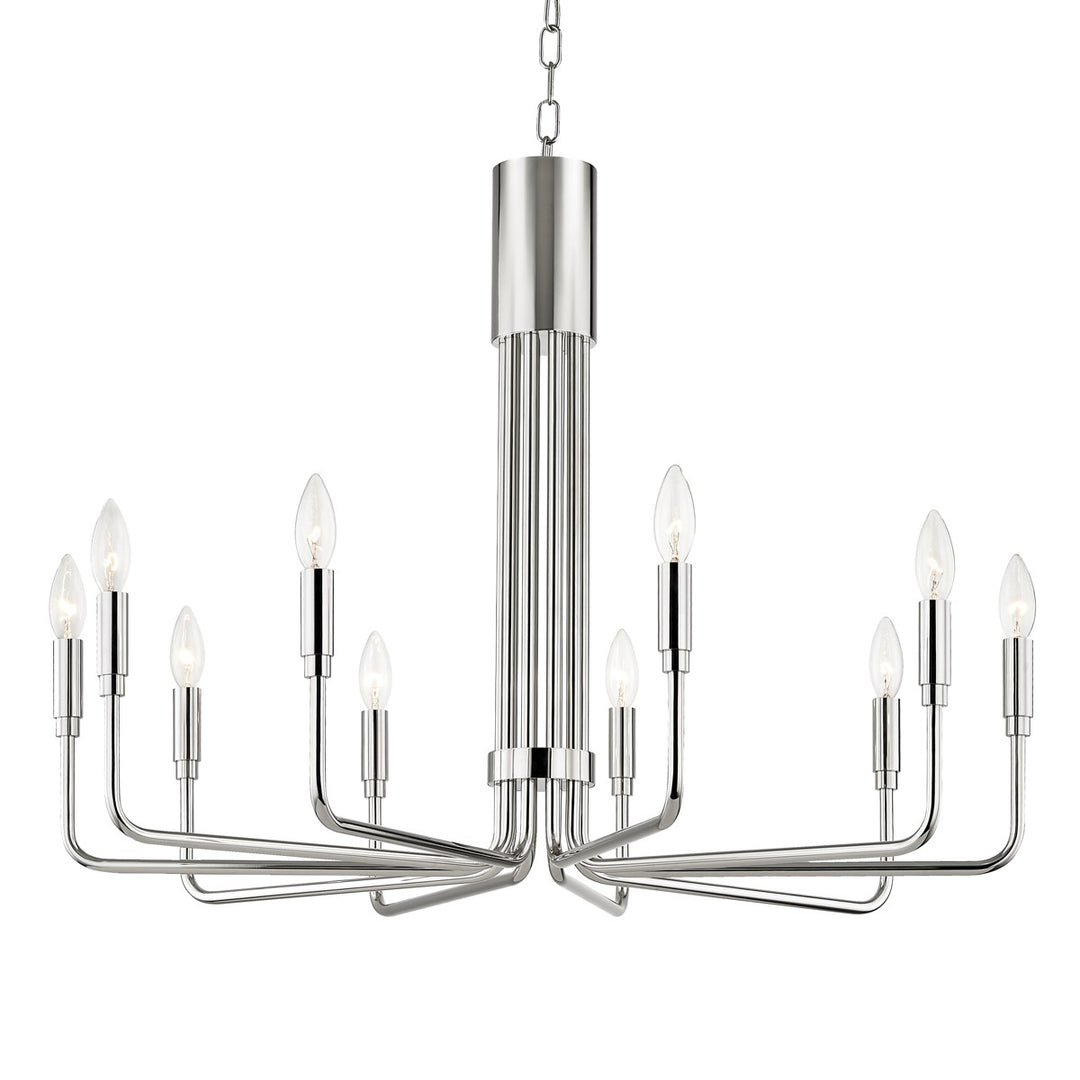 Brigitte Ten Light Chandelier in Polished Nickel - available from The Lighting Shoppe, trusted by Canadian homeowners