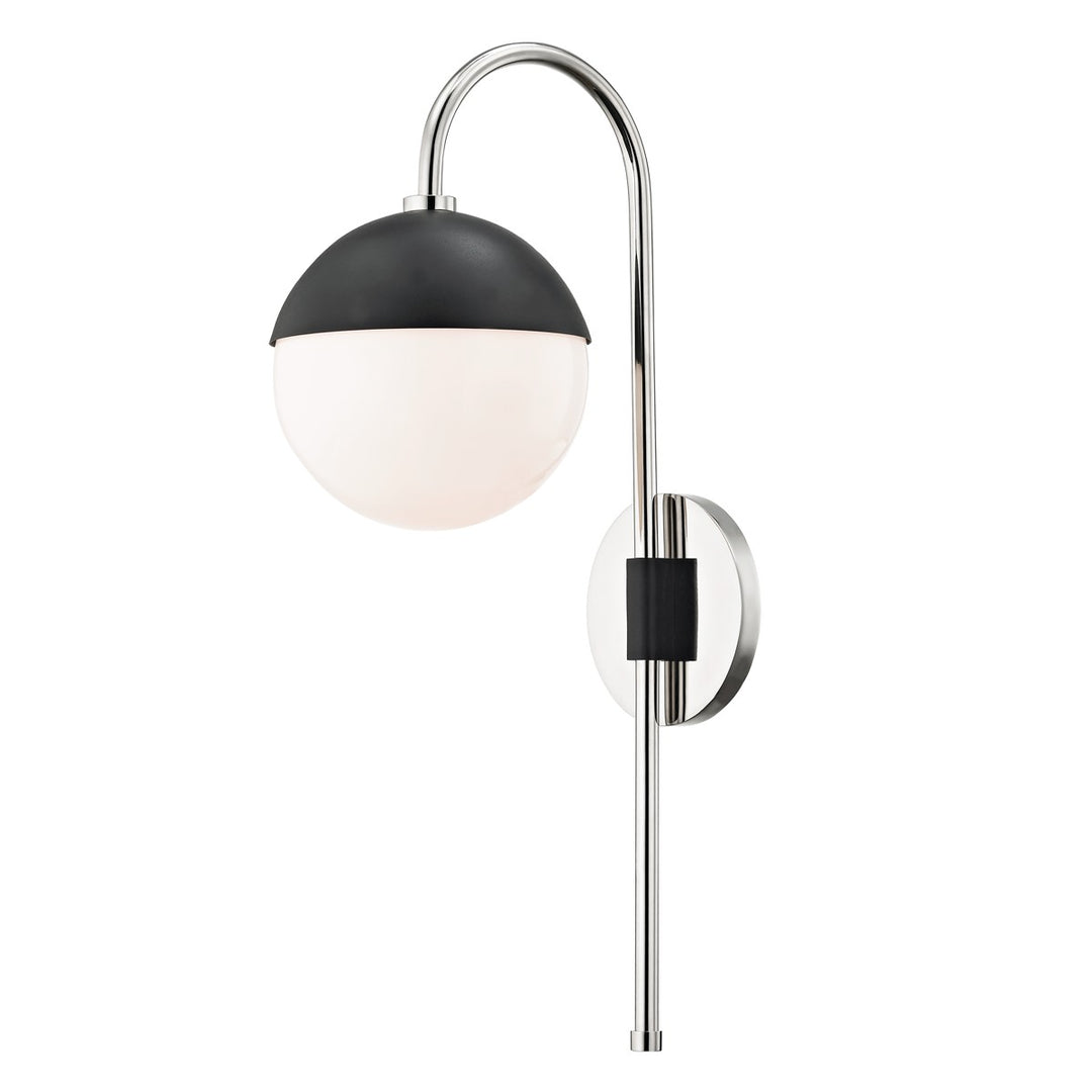 Renee One Light Wall Sconce in Polished Nickel/Black - available from The Lighting Shoppe, trusted by Canadian homeowners