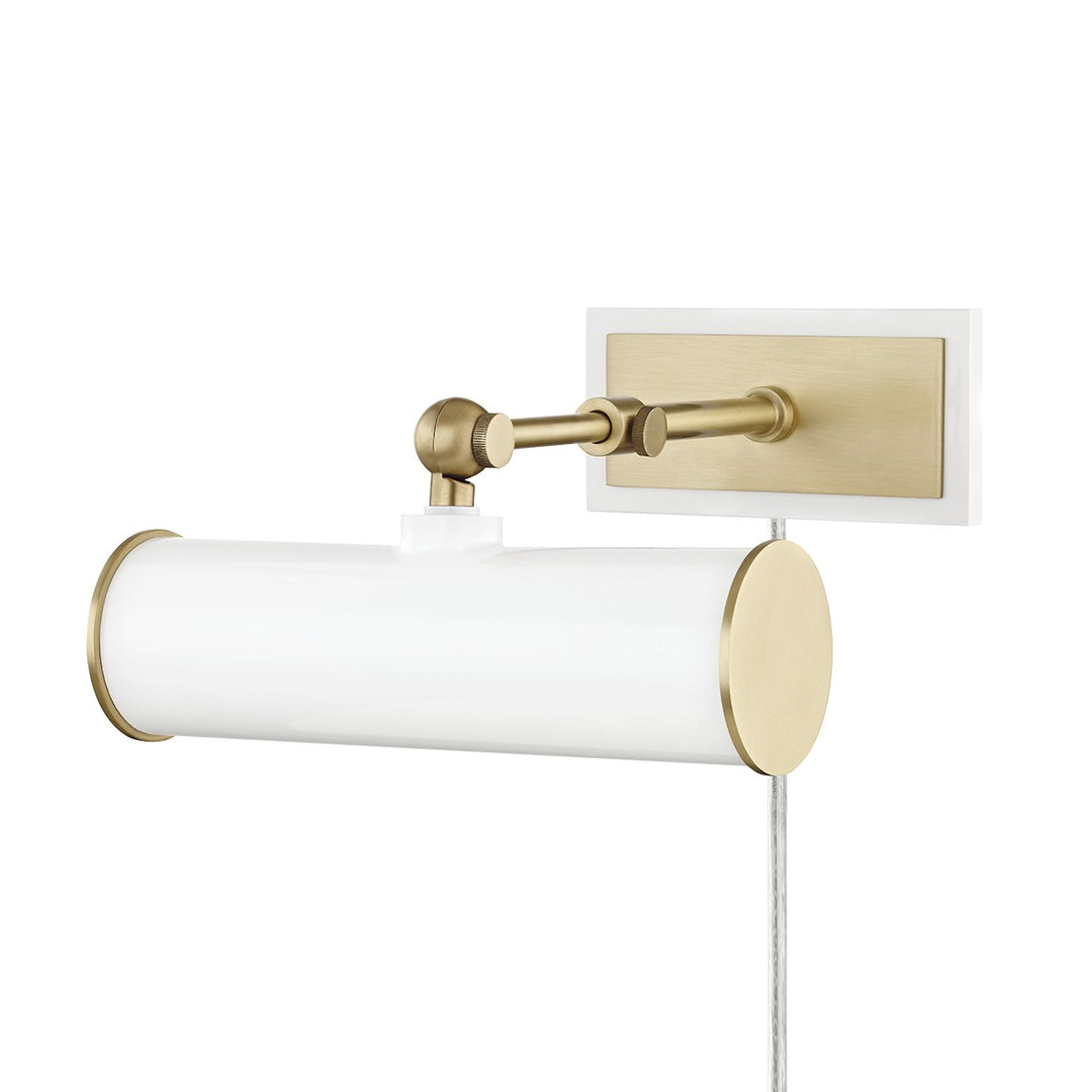 Holly One Light Picture Light in Aged Brass/Soft Off White - available from The Lighting Shoppe, trusted by Canadian homeowners