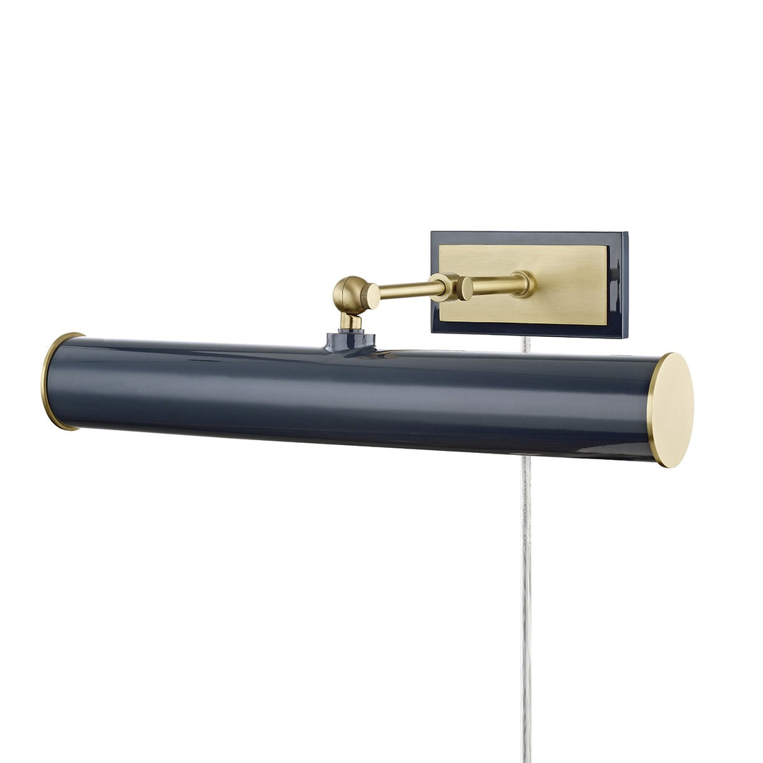 Holly Two Light Picture Light in Aged Brass/Navy - available from The Lighting Shoppe, trusted by Canadian homeowners