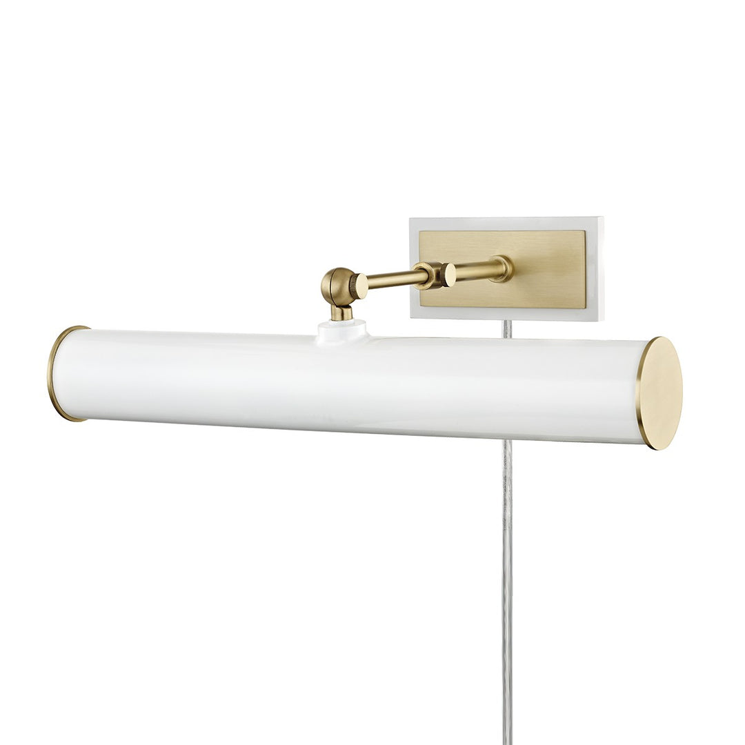 Holly Two Light Picture Light in Aged Brass/Soft Off White - available from The Lighting Shoppe, trusted by Canadian homeowners