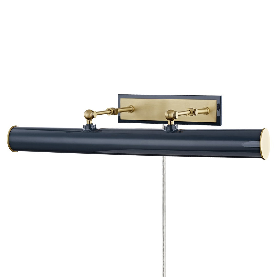 Holly Three Light Picture Light in Aged Brass/Navy - available from The Lighting Shoppe, trusted by Canadian homeowners