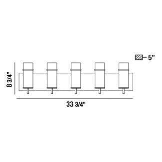 Eurofase Canada - 34136-010 - PISTA-VAN-5LT-CHR-CL - PISTA - Chrome