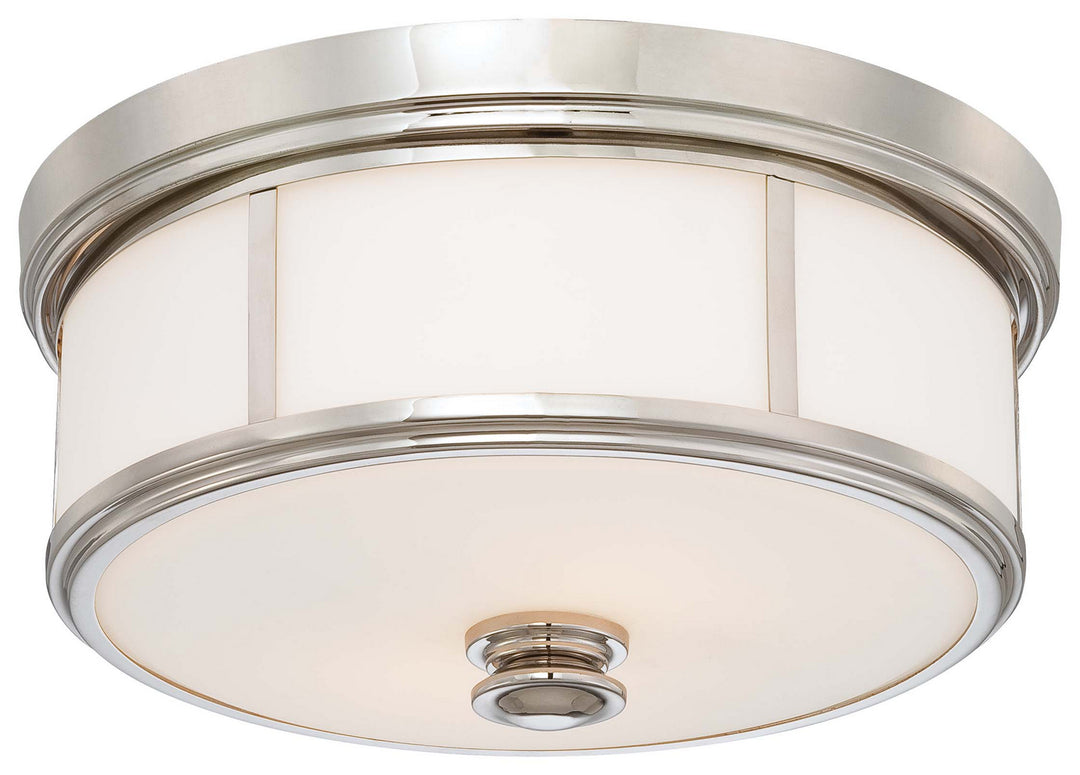 Three Light Flush Mount in Polished Nickel - available from The Lighting Shoppe, trusted by Canadian homeowners