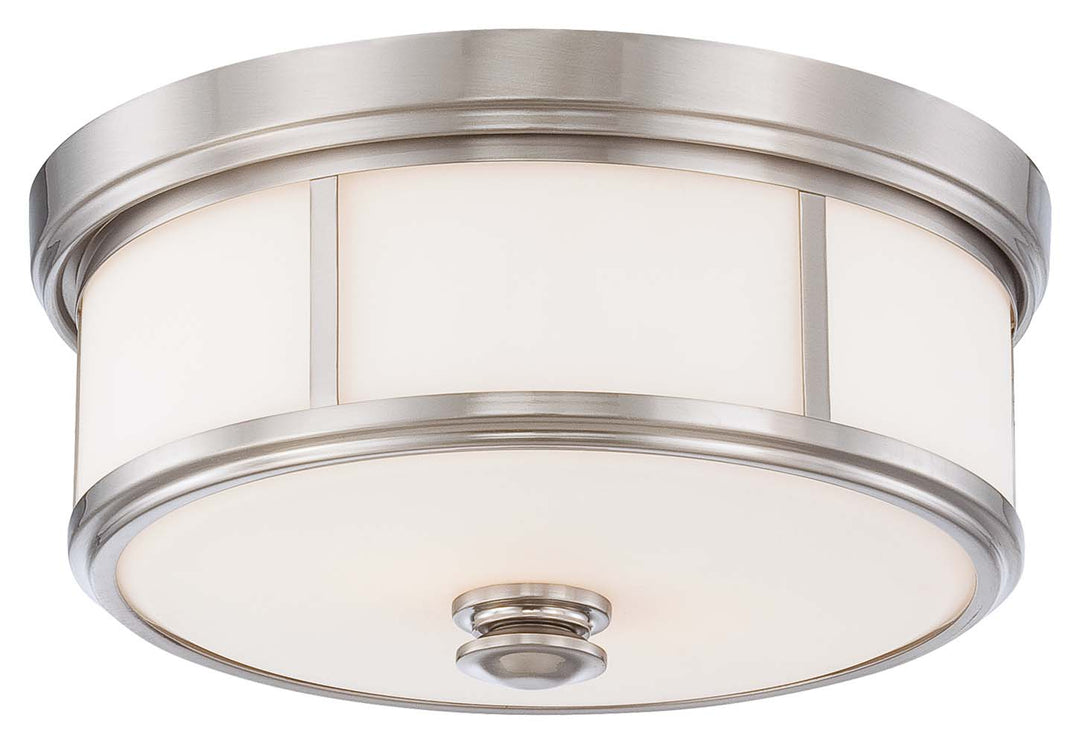 Three Light Flush Mount in Brushed Nickel - available from The Lighting Shoppe, trusted by Canadian homeowners