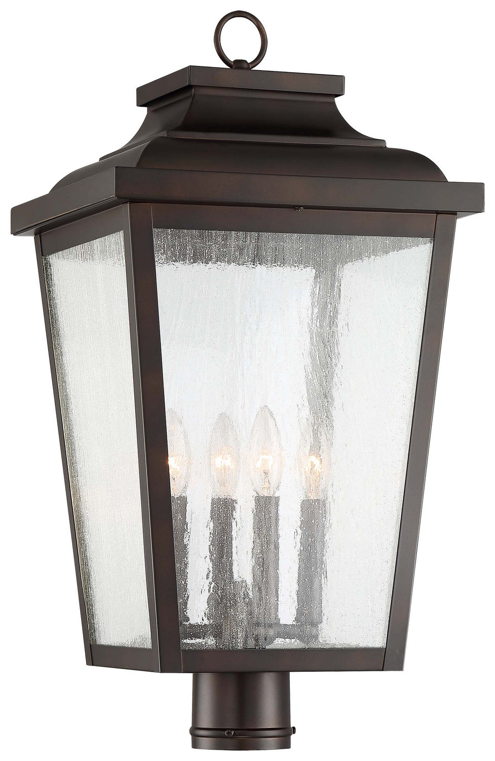 Irvington Manor Four Light Post Mount in Chelesa Bronze - available from The Lighting Shoppe, trusted by Canadian homeowners