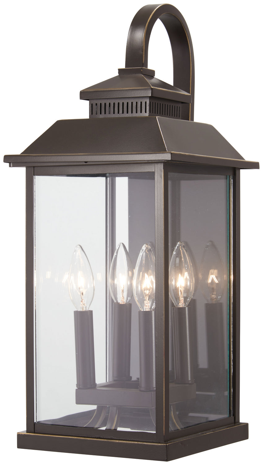 Miner's Loft Four Light Outdoor Wall Mount in Oil Rubbed Bronze w/Gold Highlights - available from The Lighting Shoppe, trusted by Canadian homeowners