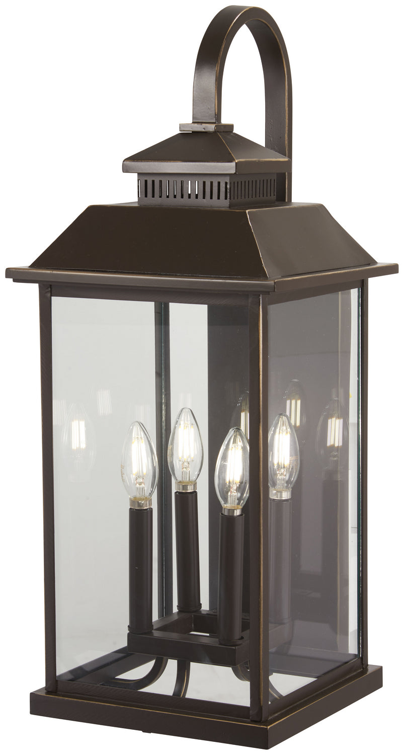 Miner's Loft Four Light Outdoor Wall Mount in Oil Rubbed Bronze w/Gold Highlights - available from The Lighting Shoppe, trusted by Canadian homeowners