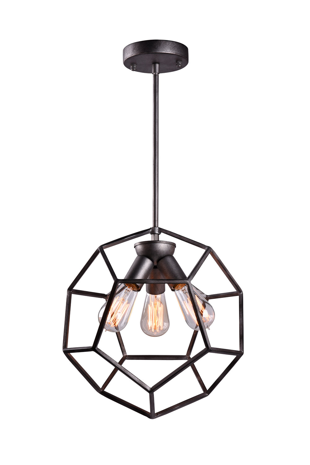 Geometry Series Three Light Pendant in Rusty Black - available from The Lighting Shoppe, trusted by Canadian homeowners