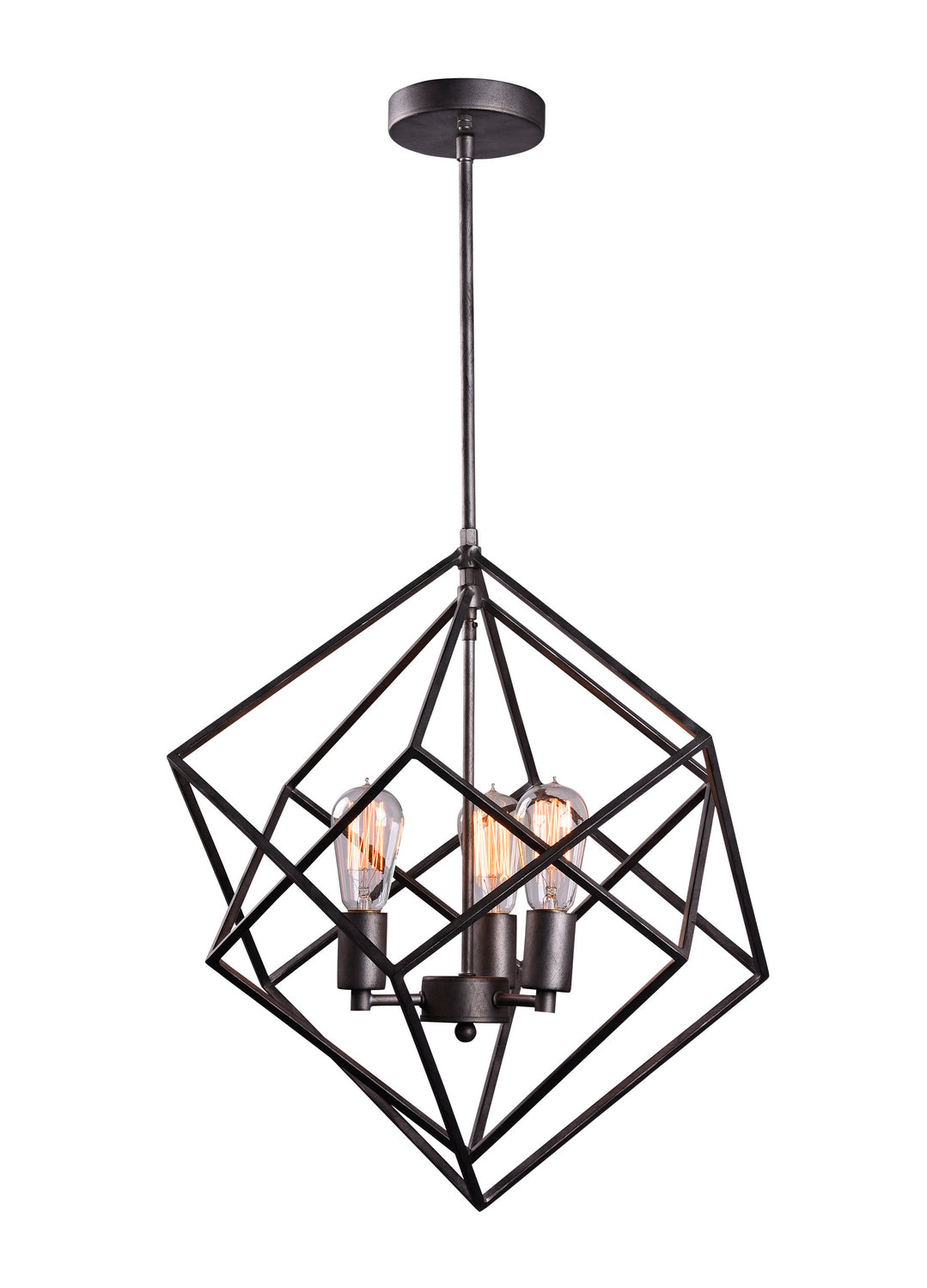 Geometry Series Three Light Pendant in Rusty Black - available from The Lighting Shoppe, trusted by Canadian homeowners