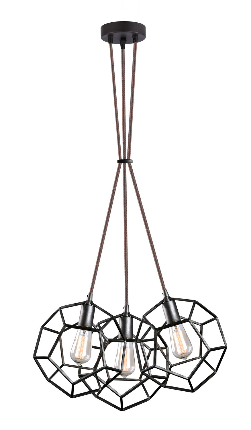 Geometry Series Three Light Pendant in Rusty Black - available from The Lighting Shoppe, trusted by Canadian homeowners