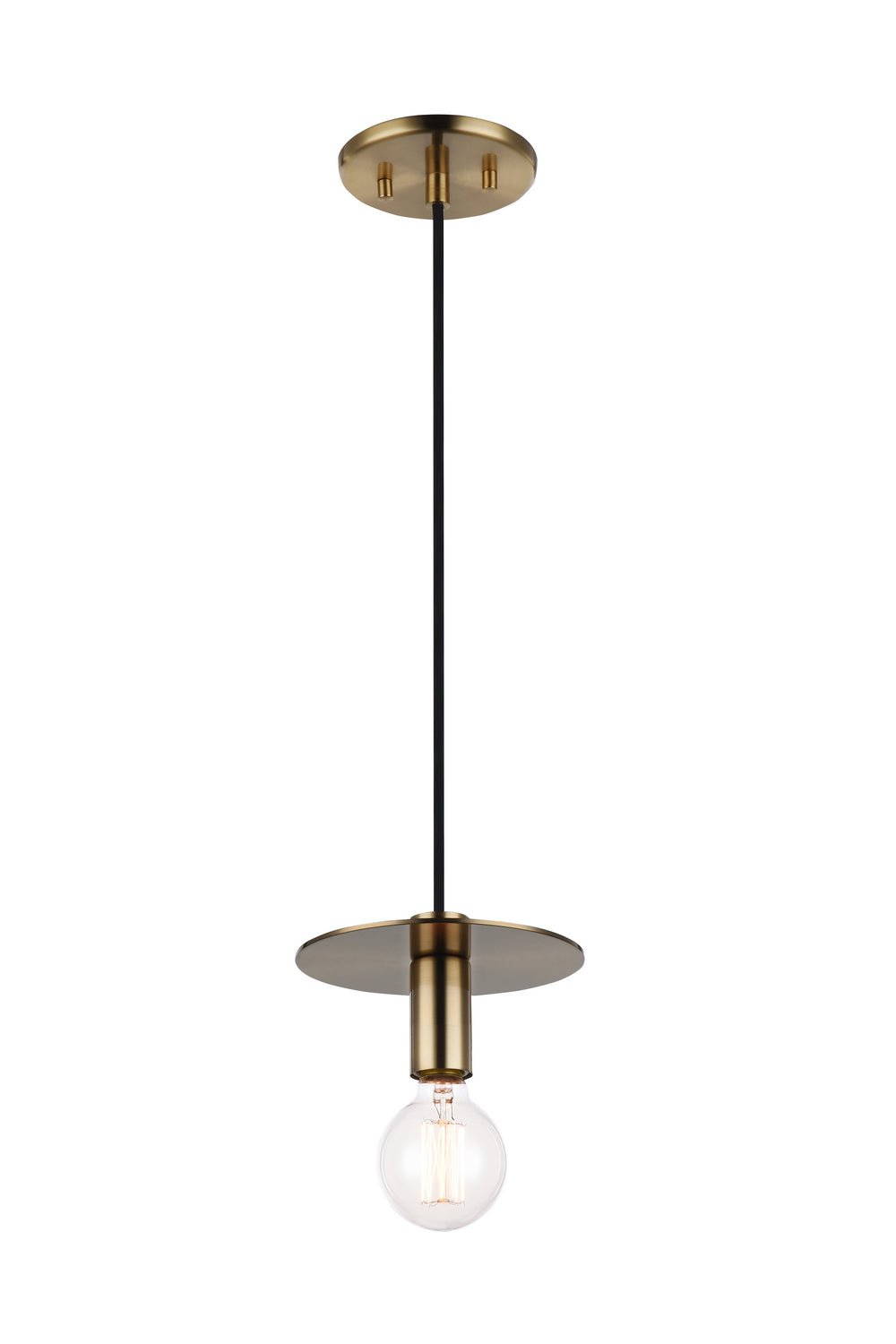Kasa One Light Pendant in Aged Gold Brass - available from The Lighting Shoppe, trusted by Canadian homeowners