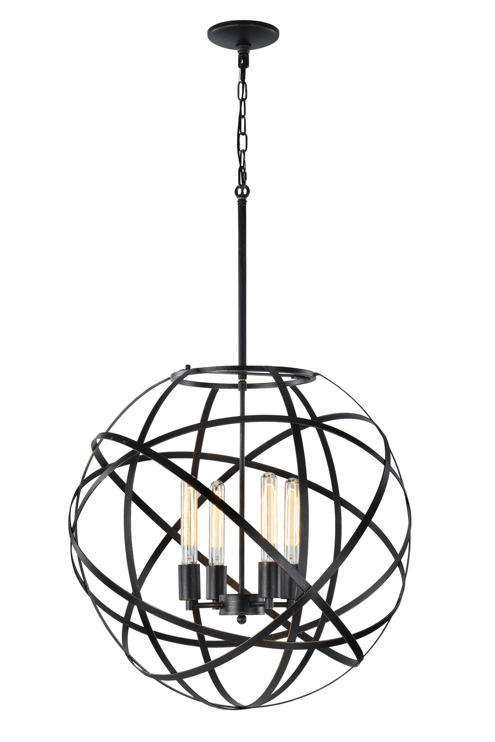 Atom Four Light Chandelier in Black - available from The Lighting Shoppe, trusted by Canadian homeowners