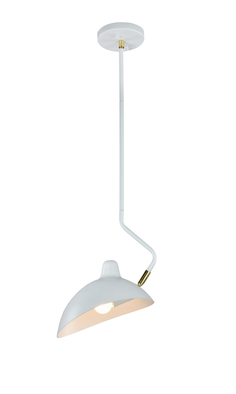Droid One Light Pendant in White & Brushed Gold - available from The Lighting Shoppe, trusted by Canadian homeowners