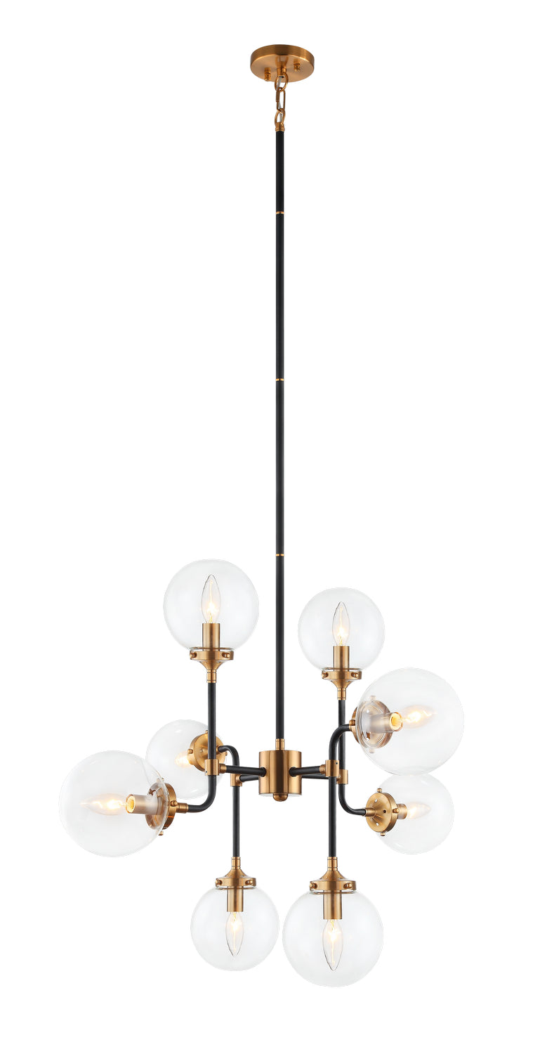 Particles Eight Light Chandelier in Aged Gold Brass - available from The Lighting Shoppe, trusted by Canadian homeowners