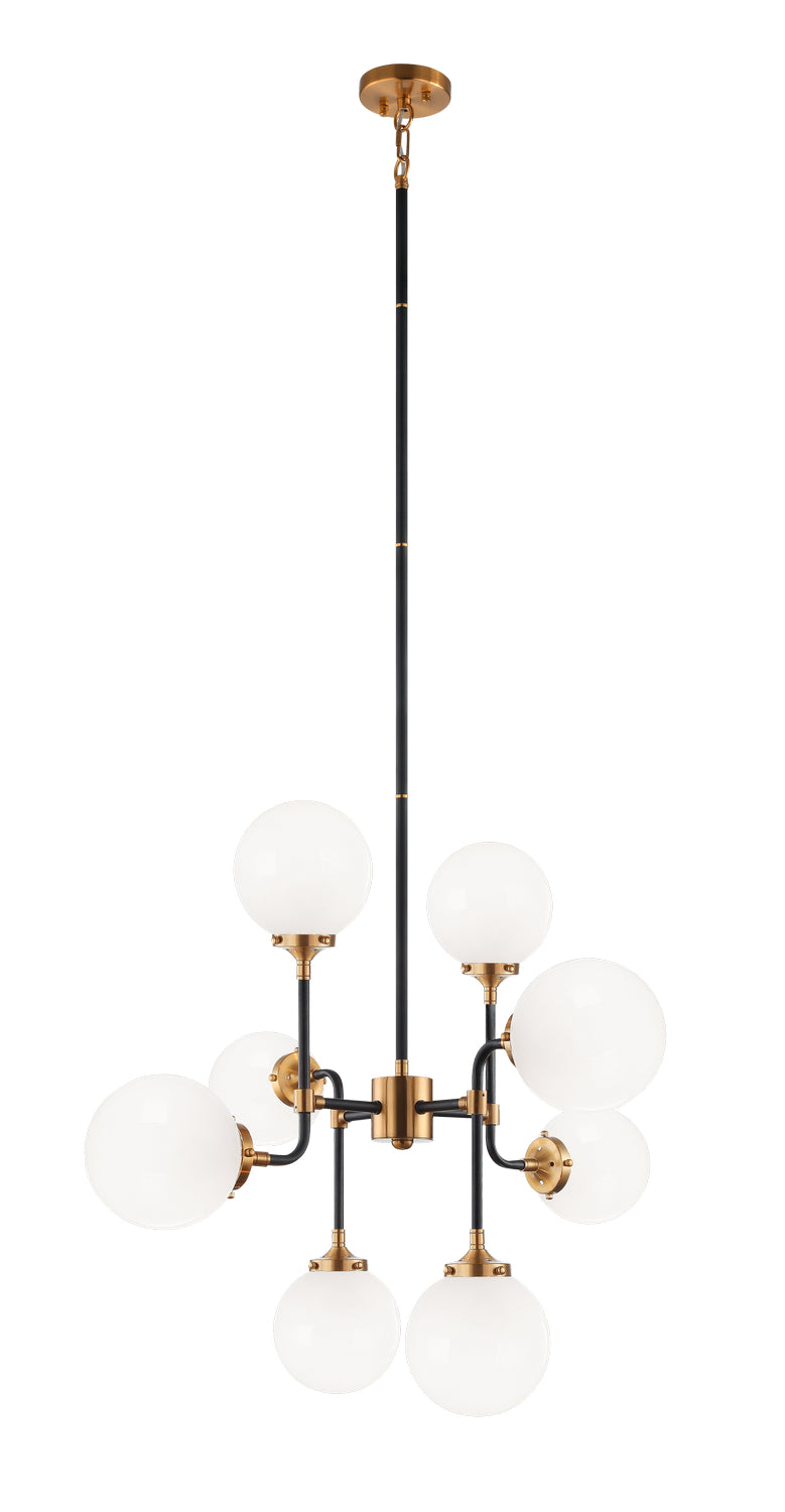 Particles Eight Light Chandelier in Aged Gold Brass - available from The Lighting Shoppe, trusted by Canadian homeowners