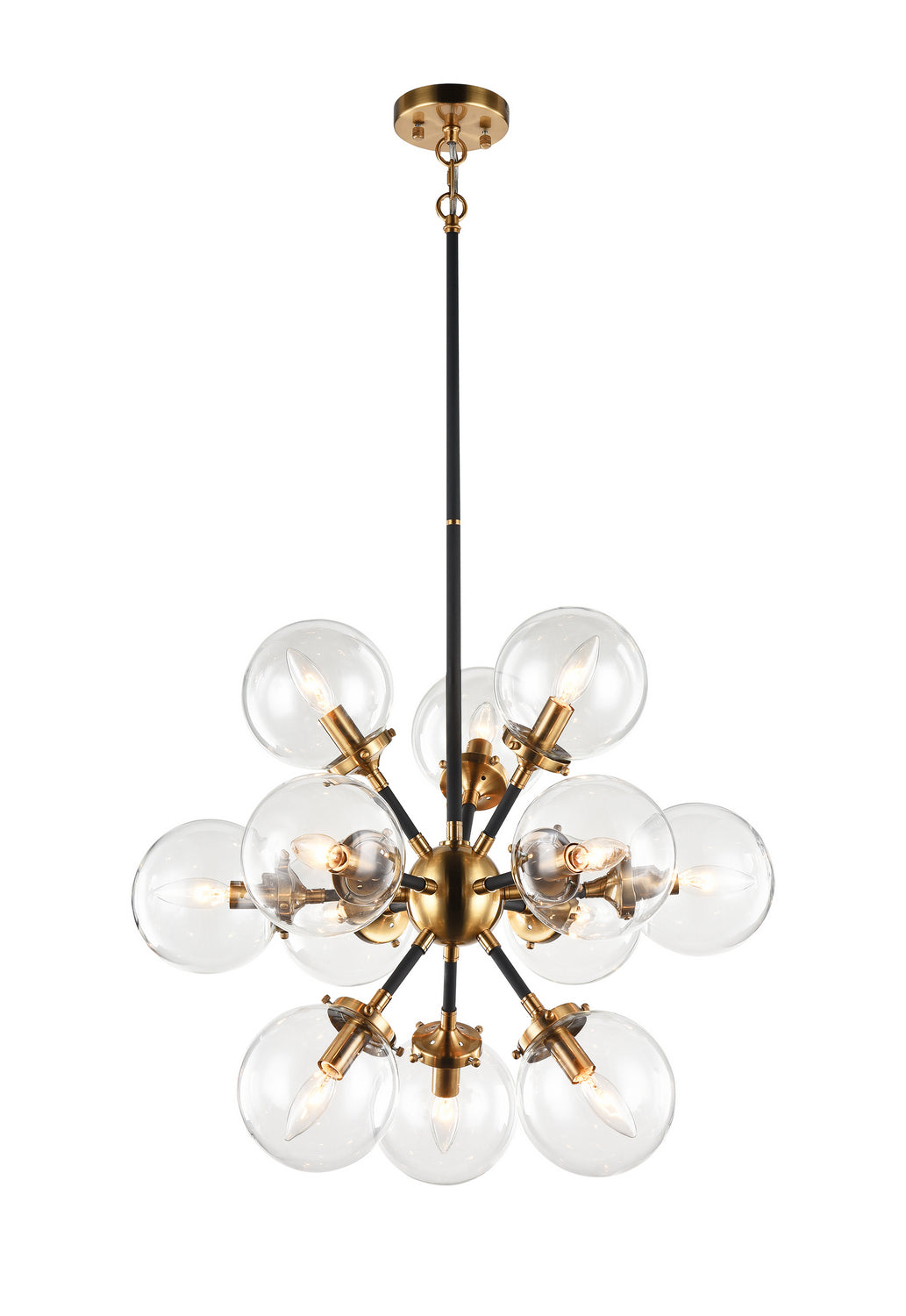 Soleil 12 Light Chandelier in Aged Gold Brass - available from The Lighting Shoppe, trusted by Canadian homeowners