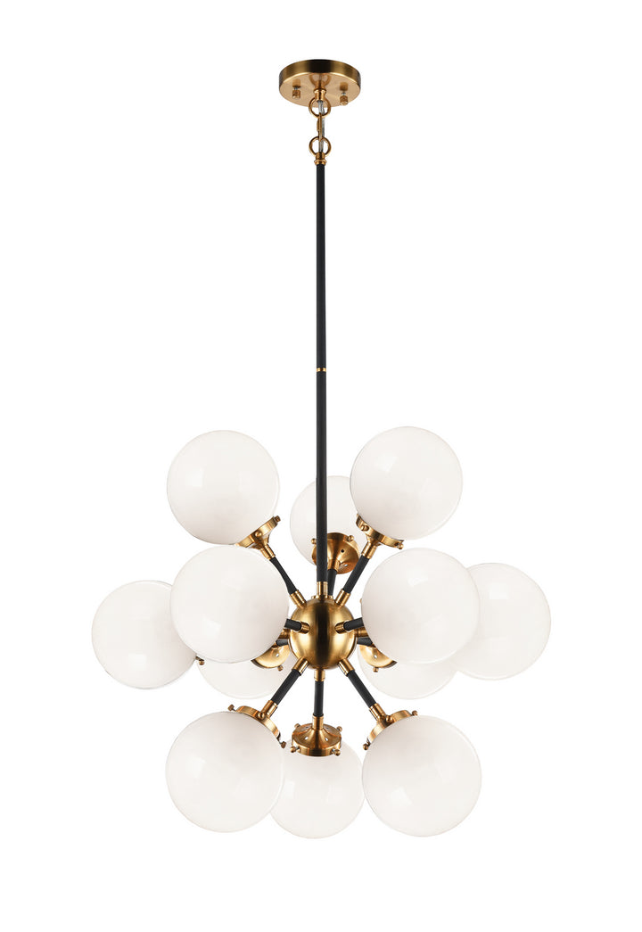 Soleil 12 Light Chandelier in Aged Gold Brass - available from The Lighting Shoppe, trusted by Canadian homeowners
