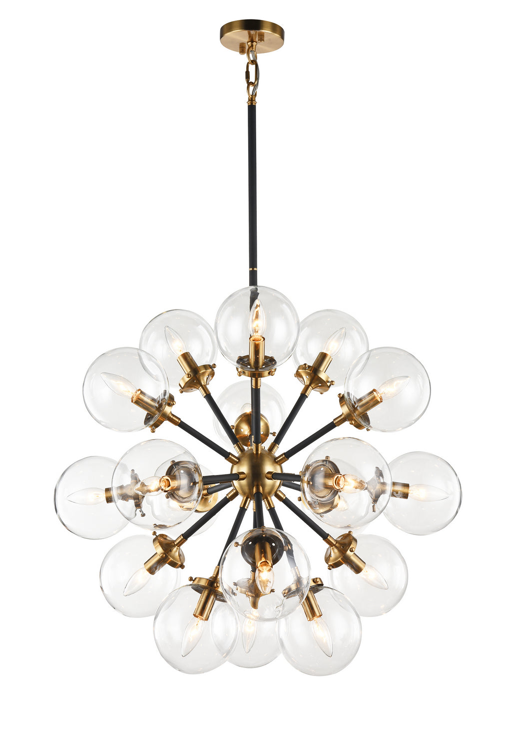 Soleil 18 Light Chandelier in Aged Gold Brass - available from The Lighting Shoppe, trusted by Canadian homeowners