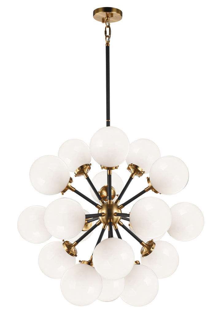 Soleil 18 Light Chandelier in Aged Gold Brass - available from The Lighting Shoppe, trusted by Canadian homeowners