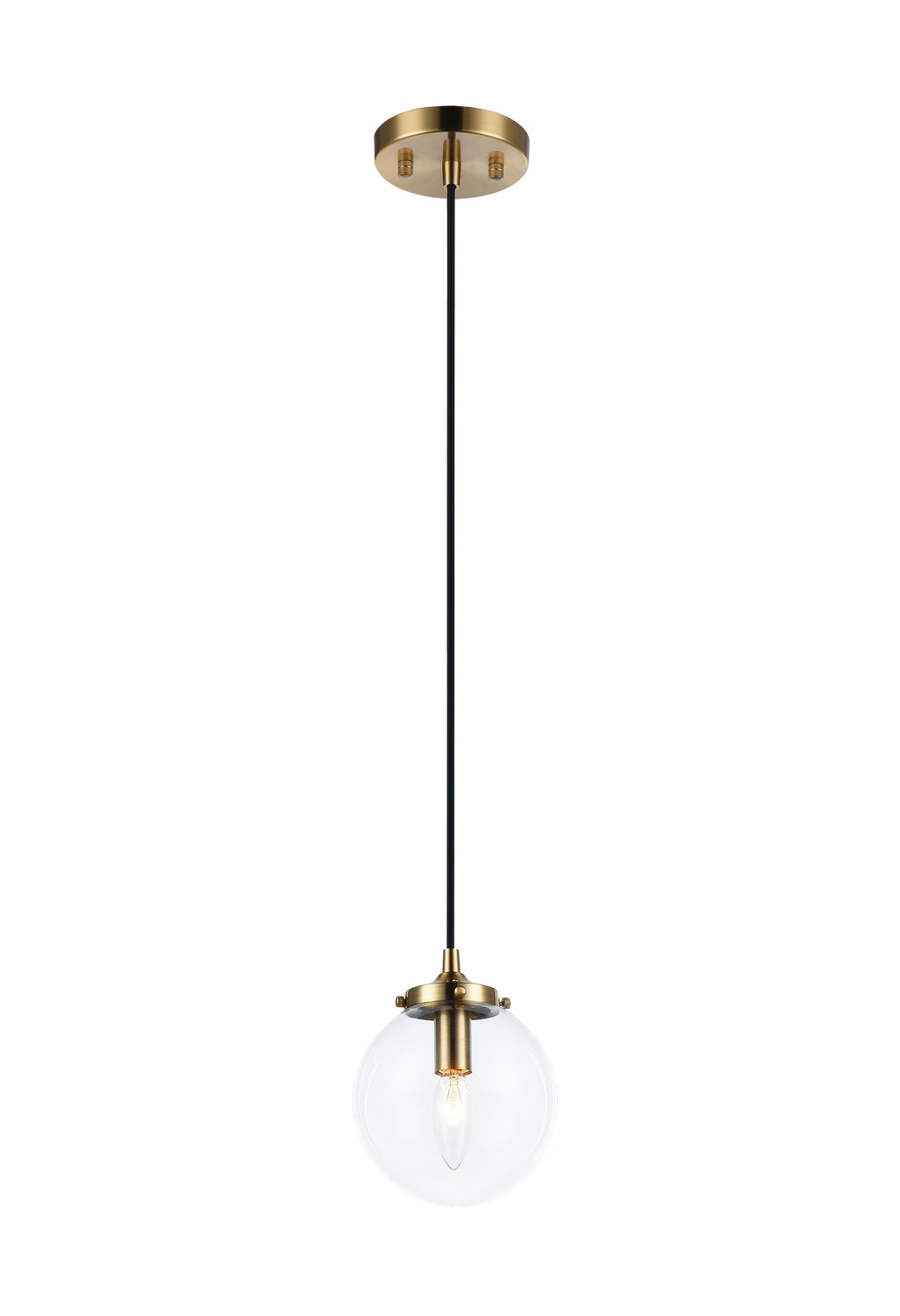 The Bougie One Light Chandelier in Aged Gold Brass - available from The Lighting Shoppe, trusted by Canadian homeowners