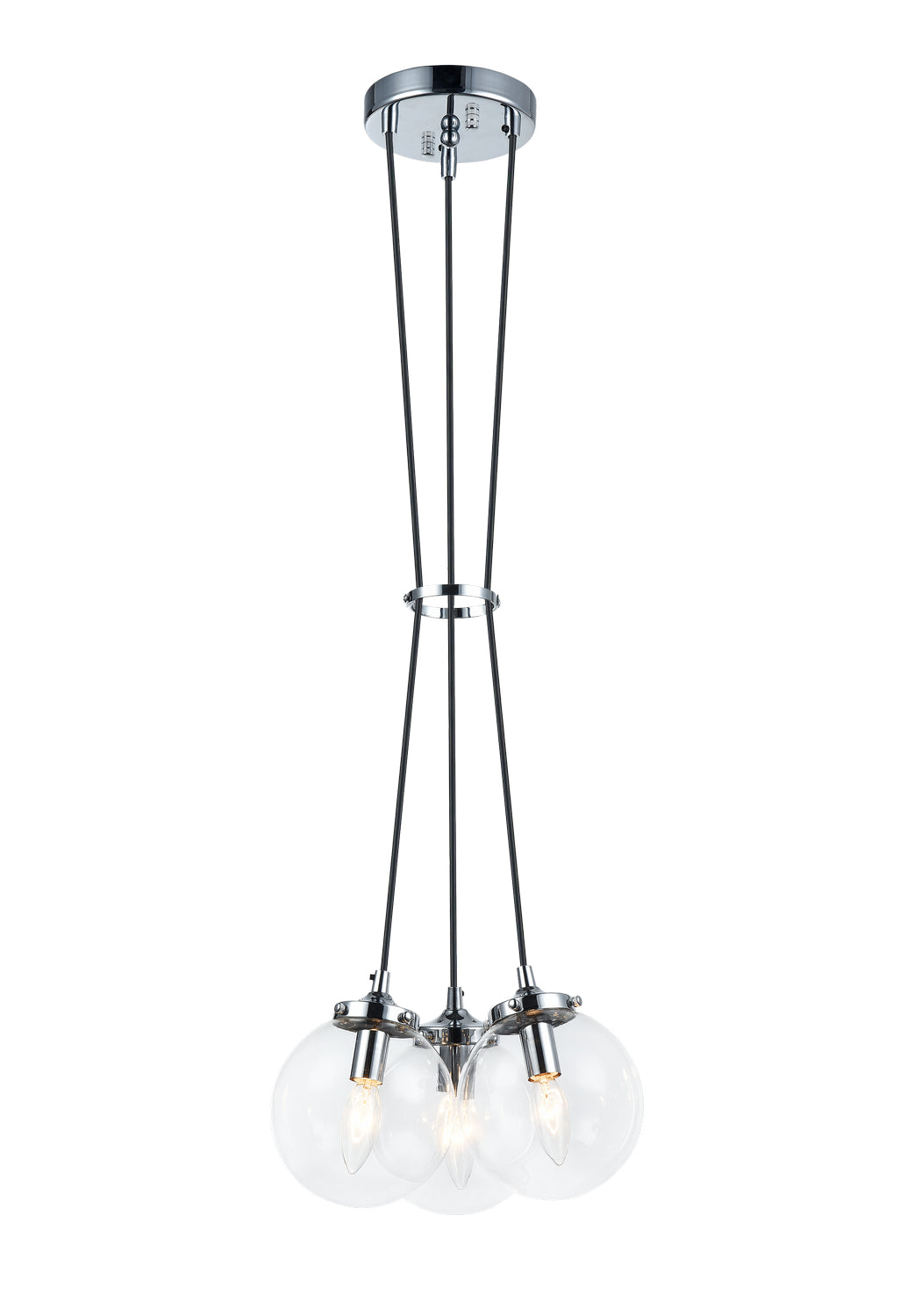 The Bougie Three Light Pendant in Chrome - available from The Lighting Shoppe, trusted by Canadian homeowners